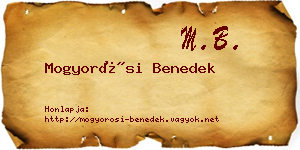 Mogyorósi Benedek névjegykártya