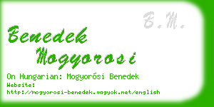 benedek mogyorosi business card